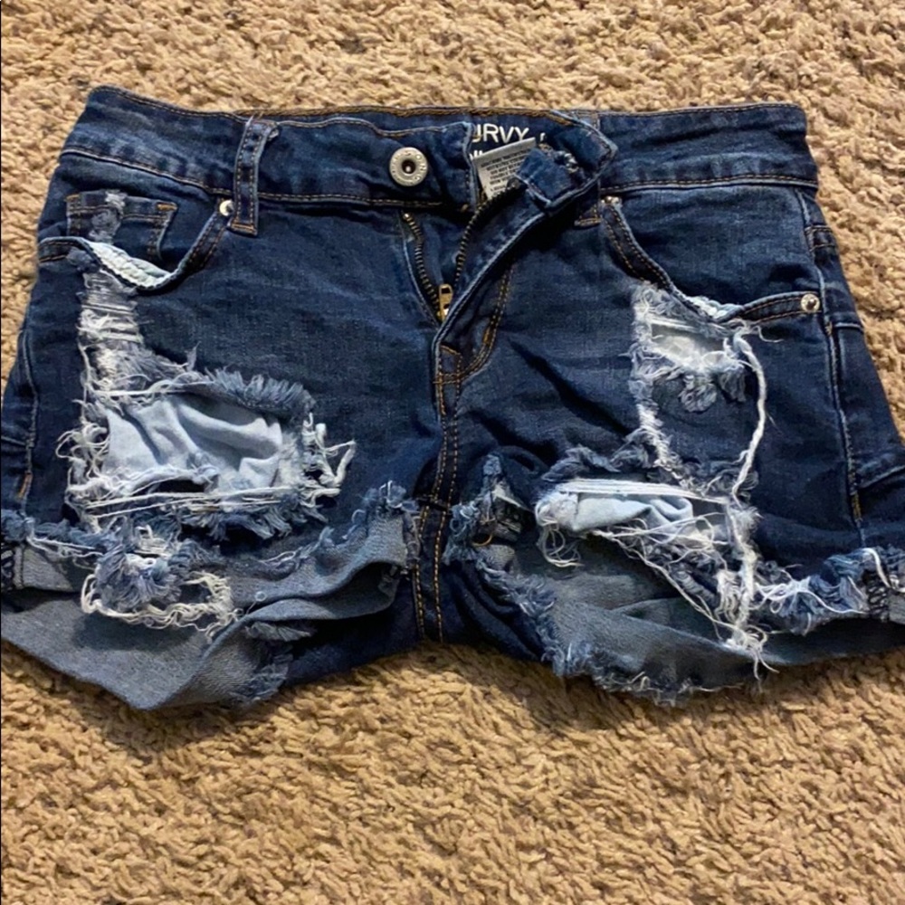 super distressed jean shorts